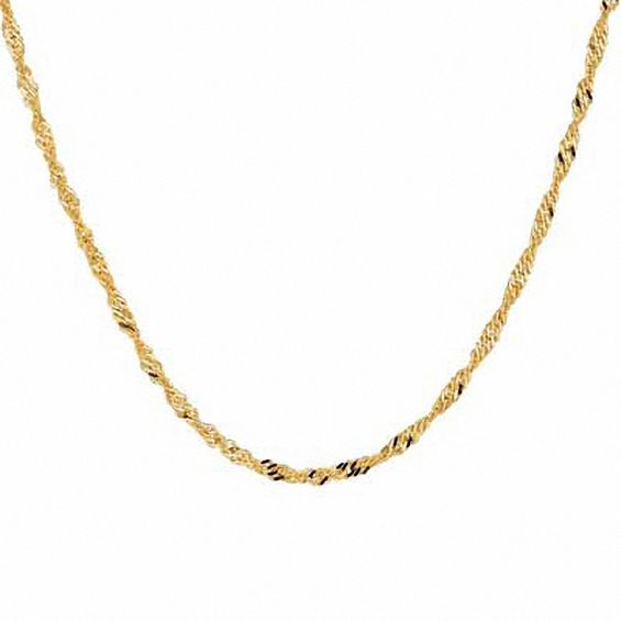 2.1mm Singapore Chain Necklace in 14K Gold - 18"