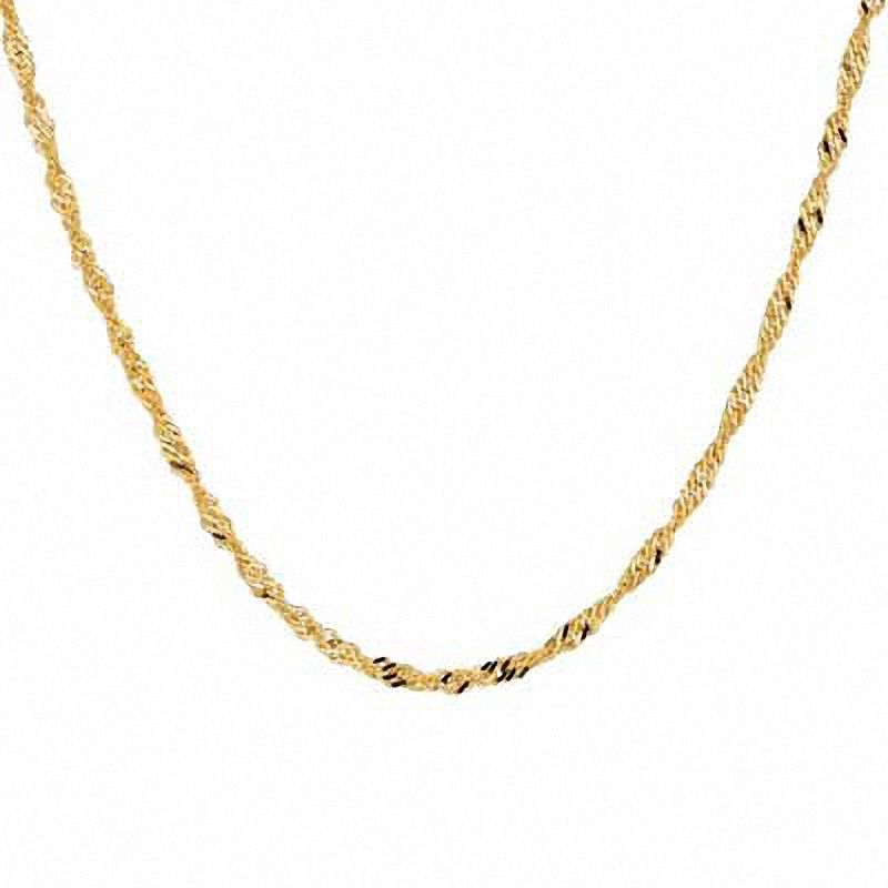 Main Image 1 of 2.1mm Singapore Chain Necklace in 14K Gold - 18"