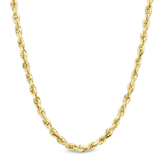 2.5mm Rope Chain Necklace in Solid 14K Gold - 20"