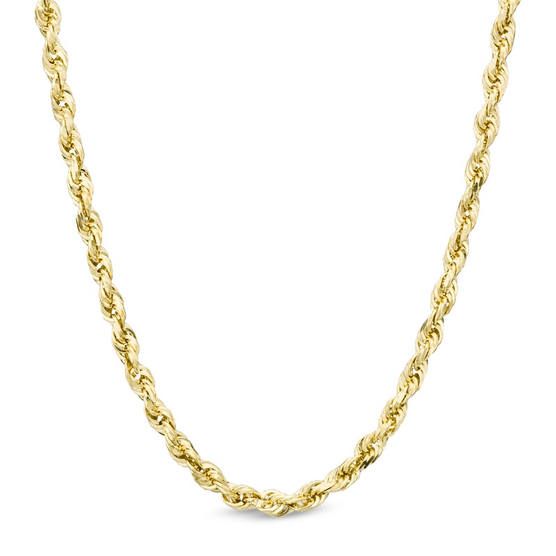 2.5mm Rope Chain Necklace in Solid 14K Gold - 20"