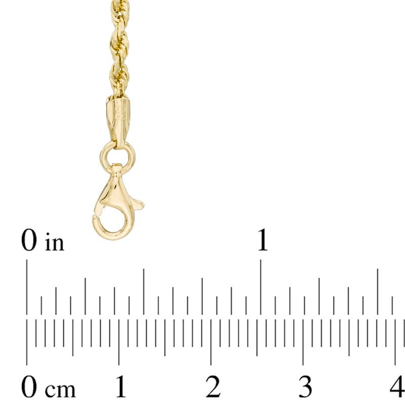 2.5mm Rope Chain Necklace in Solid 14K Gold - 20"