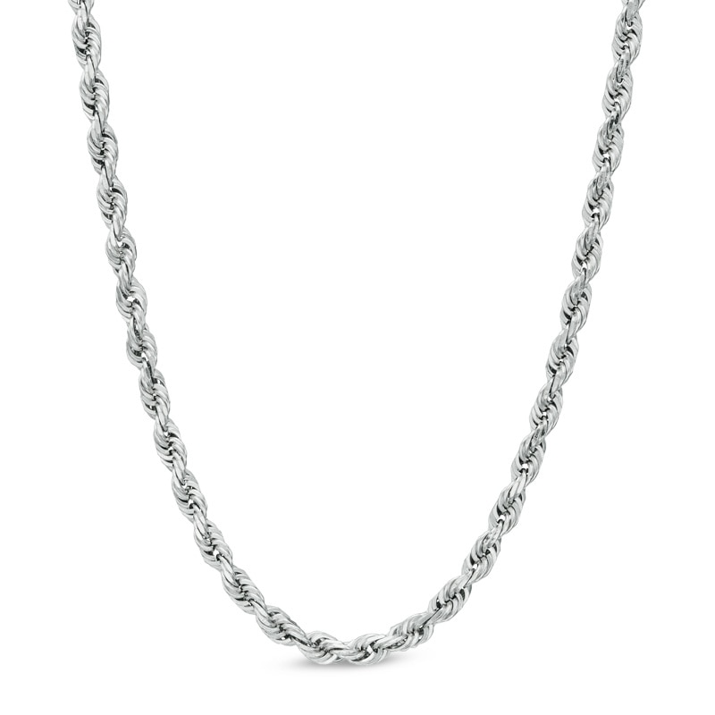 Main Image 1 of 2.5mm Rope Chain Necklace in 14K White Gold - 20"