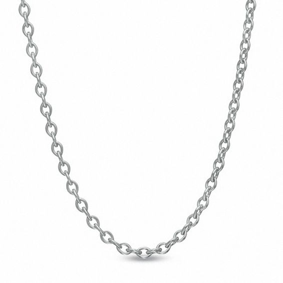 1.1mm Cable Chain Necklace in 10K White Gold - 16"