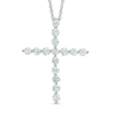 1 Ct T W Diamond Cross Pendant In 10k White Gold Zales - 1 Carat Diamond Cross Pendant 1 Ct T W Diamond Cross Pendant In 10k White Gold Zales - 1 Carat Diamond Cross Pendant