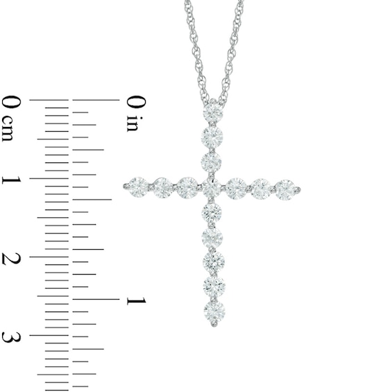 1 CT. T.w. Diamond Cross Pendant in 10K White Gold