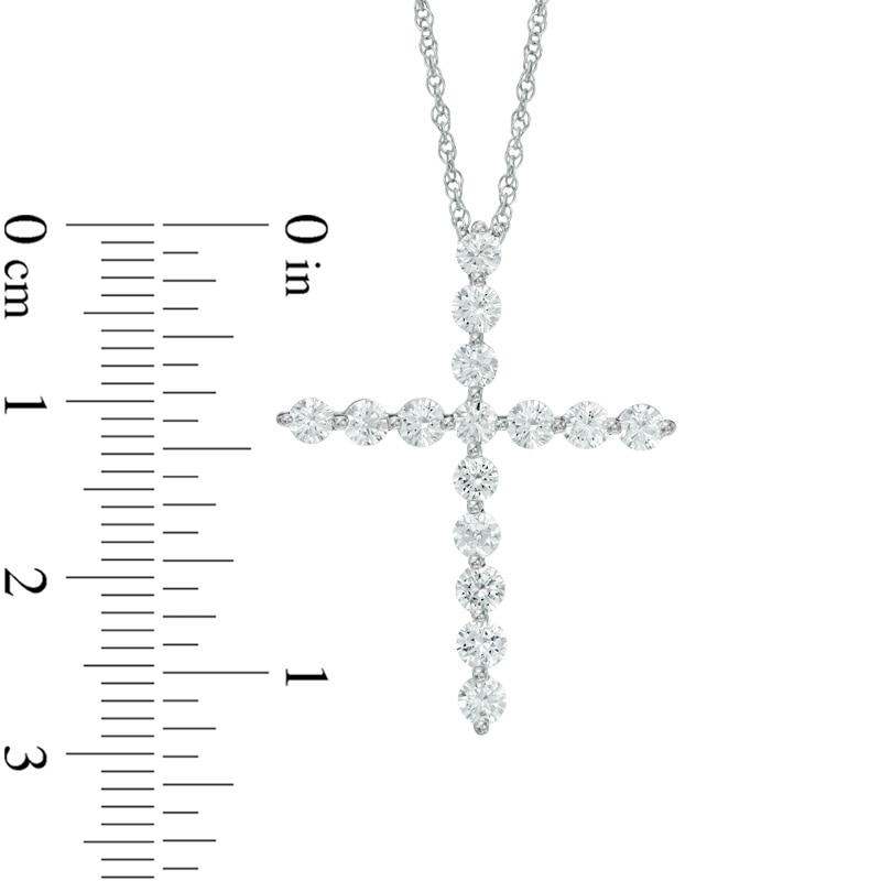 1 CT. T.W. Diamond Cross Pendant in 10K White Gold