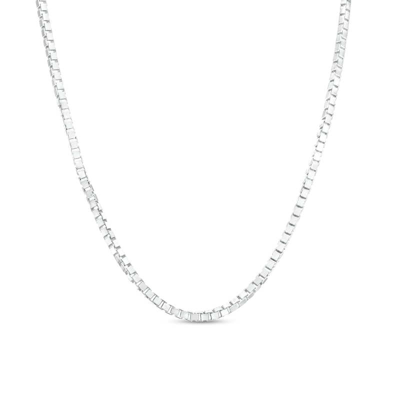 Main Image 1 of 1.0mm Box Chain Necklace in 10K White Gold - 20"