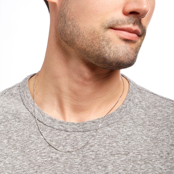 1.0mm Box Chain Necklace in 10K White Gold - 20"