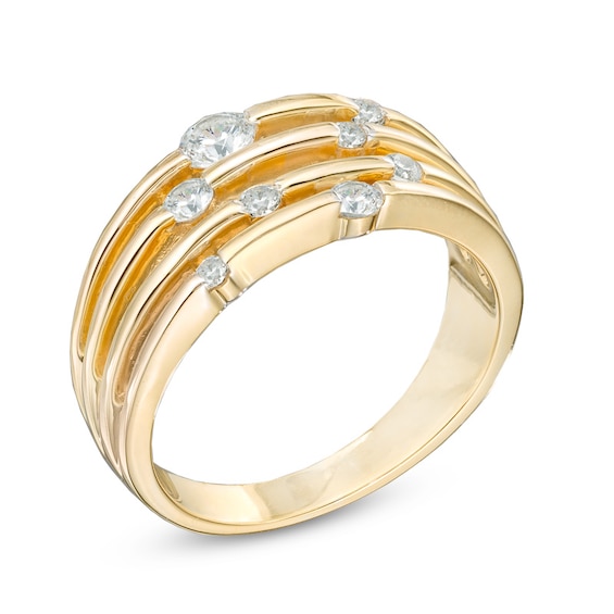 1/2 CT. T.w. Diamond Layered Orbit Ring in 10K Gold