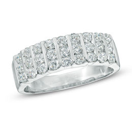 3/4 CT. T.W. Diamond Triple Row Band in 10K White Gold