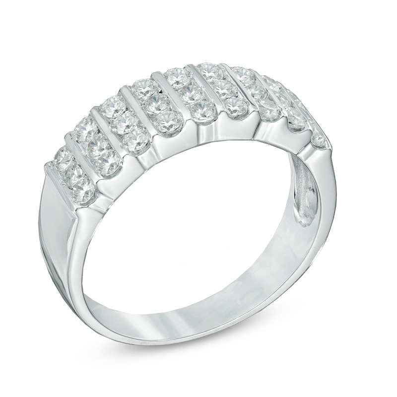Main Image 2 of 3/4 CT. T.W. Diamond Triple Row Band in 10K White Gold