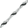 Thumbnail Image 0 of 1/2 CT. T.W. Enhanced Black and White Diamond Double Row Infinity Bracelet in Sterling Silver