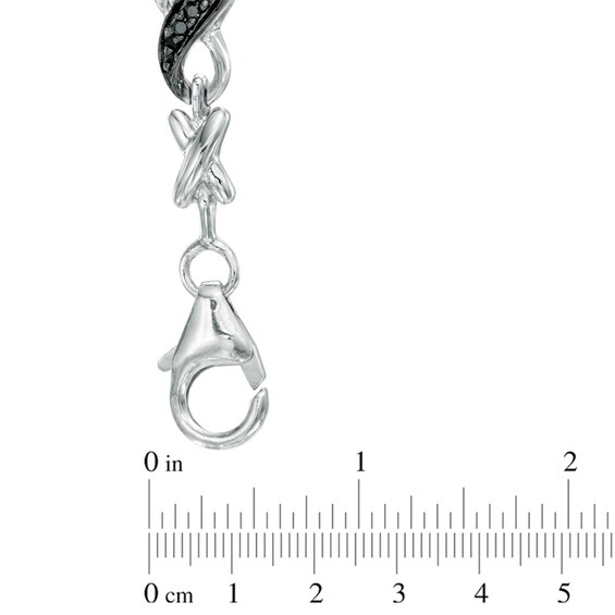 1/2 CT. T.w. Enhanced Black and White Diamond Double Row Infinity Bracelet in Sterling Silver