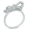 Thumbnail Image 1 of 1/4 CT. T.W. Diamond Bow Ring in Sterling Silver