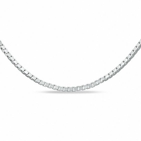 Ladies' 0.7mm Adjustable Box Chain Necklace in 10K White Gold - 22"