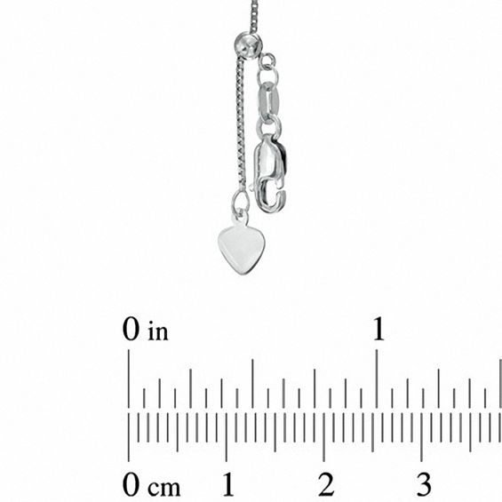 Ladies' 0.7mm Adjustable Box Chain Necklace in 10K White Gold - 22"