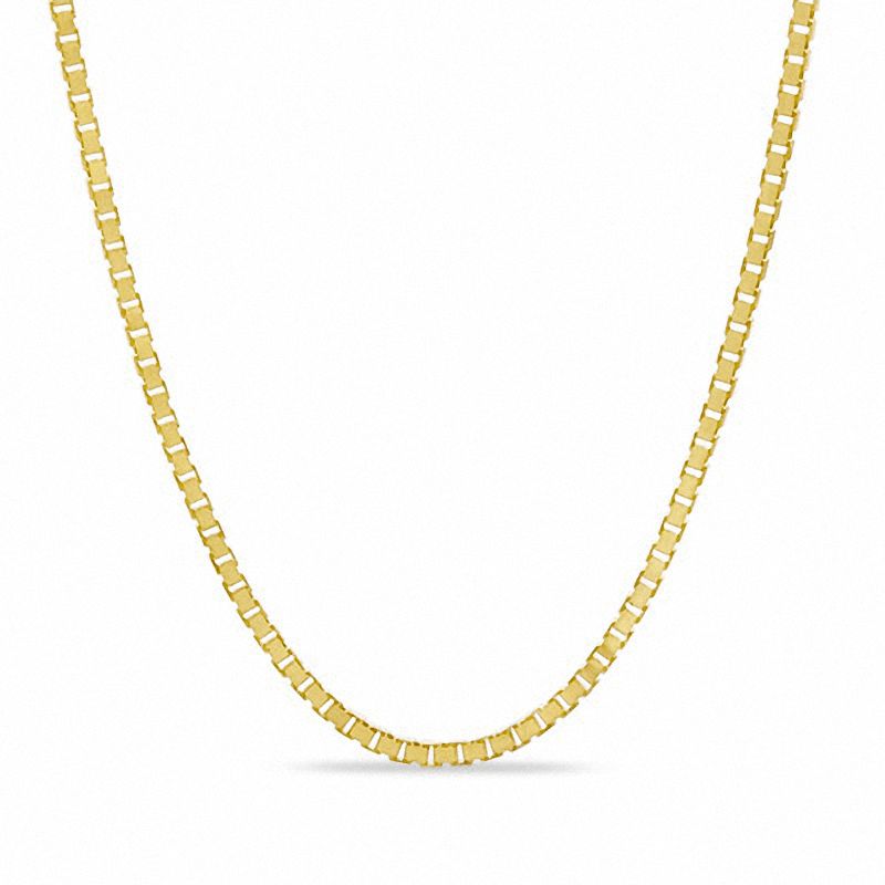 Main Image 1 of Ladies' Adjustable 0.85mm Box Chain Necklace in 10K Gold - 22"