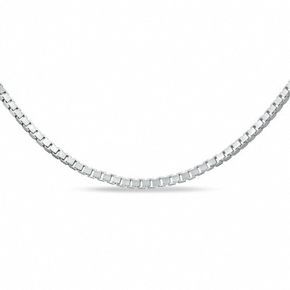 Ladies' 0.85mm Adjustable Box Chain Necklace in 10K White Gold - 22"