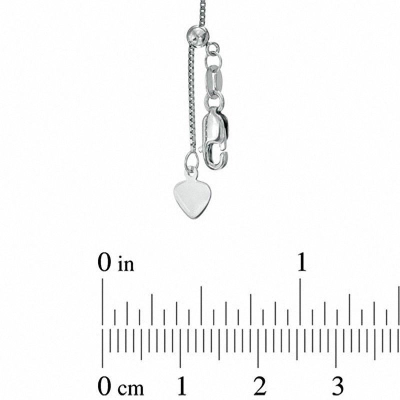 Main Image 2 of Ladies' 0.85mm Adjustable Box Chain Necklace in 10K White Gold - 22"
