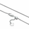 Thumbnail Image 2 of Ladies' Adjustable 1.0mm Wheat Chain Necklace in 10K White Gold  - 22"