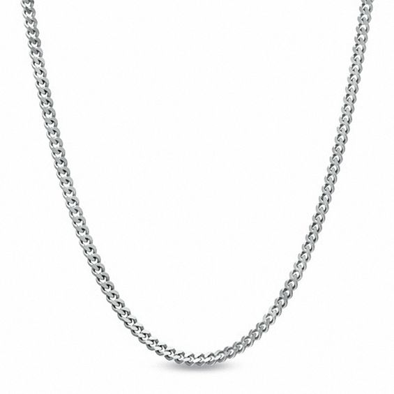 1.0mm Gourmette Chain Necklace in 10K White Gold - 20"