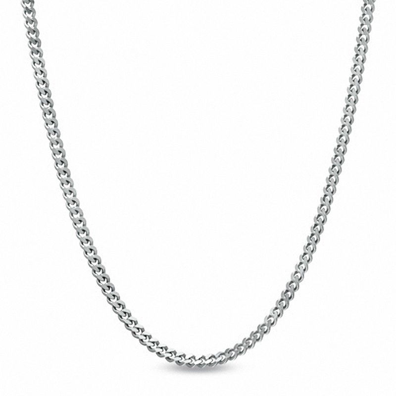 Main Image 1 of 1.0mm Gourmette Chain Necklace in 10K White Gold - 20"