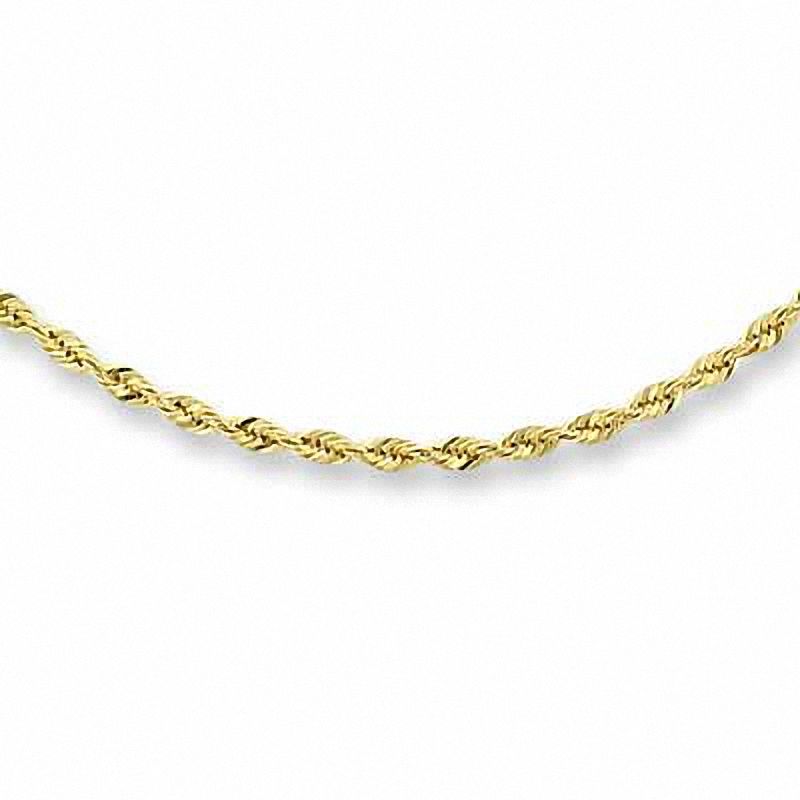 Main Image 1 of Ladies' Adjustable 1.0mm Rope Chain Necklace in 10K Gold - 22"