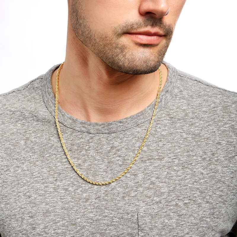 Main Image 2 of 3.0mm Rope Chain Necklace in 10K Gold - 22"