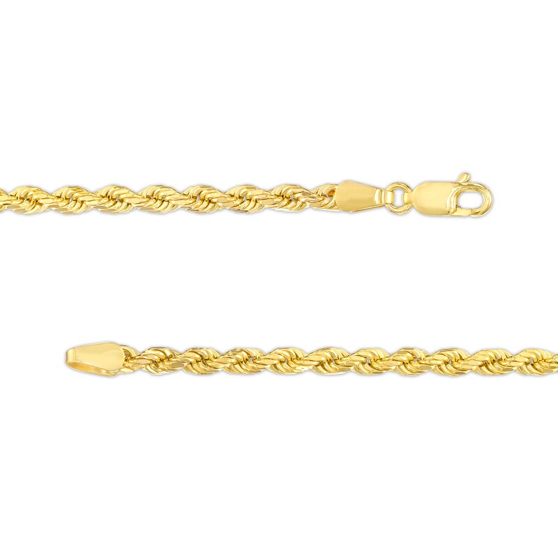 Diamond-Cut Solid Rope Chain Necklace 14K Yellow Gold 24 8.0mm