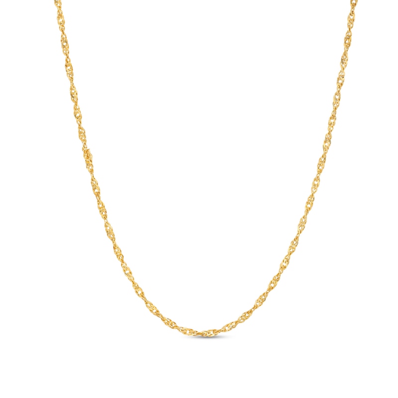 Main Image 1 of 1.25mm Singapore Chain Necklace in Solid 10K Gold - 18"