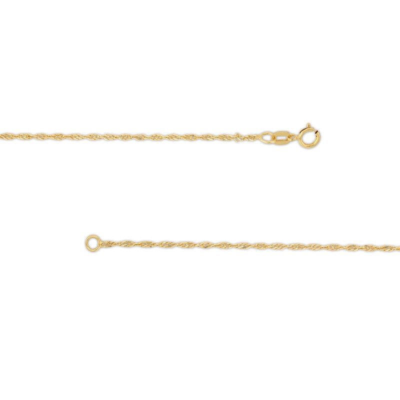 1.25mm Singapore Chain Necklace in Solid 10K Gold - 18"