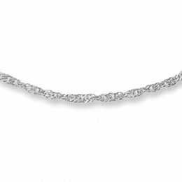 1.0mm Singapore Chain Necklace in 10K White Gold - 20&quot;
