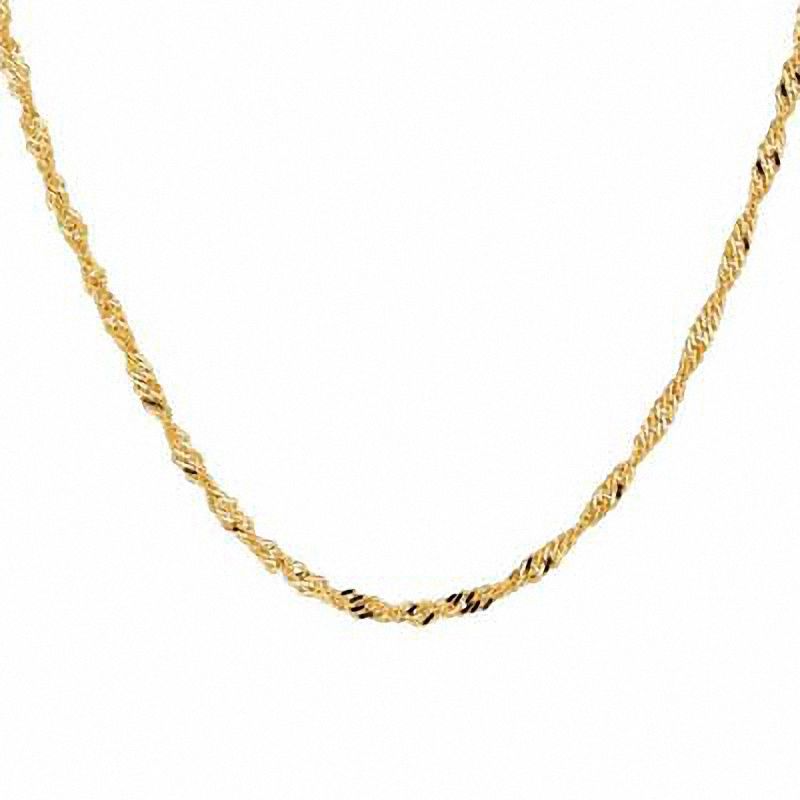 1.7mm Singapore Chain Necklace in 10K Gold - 20"
