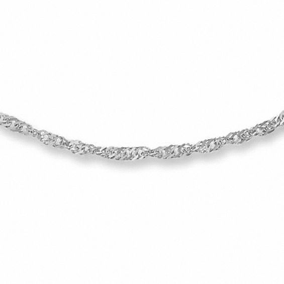1.5mm Singapore Chain Necklace in 10K White Gold - 20"