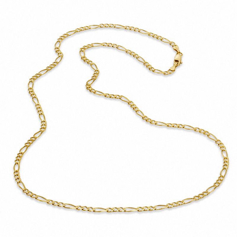 Main Image 2 of Men's 5.0mm Figaro Chain Necklace in 10K Gold - 22"
