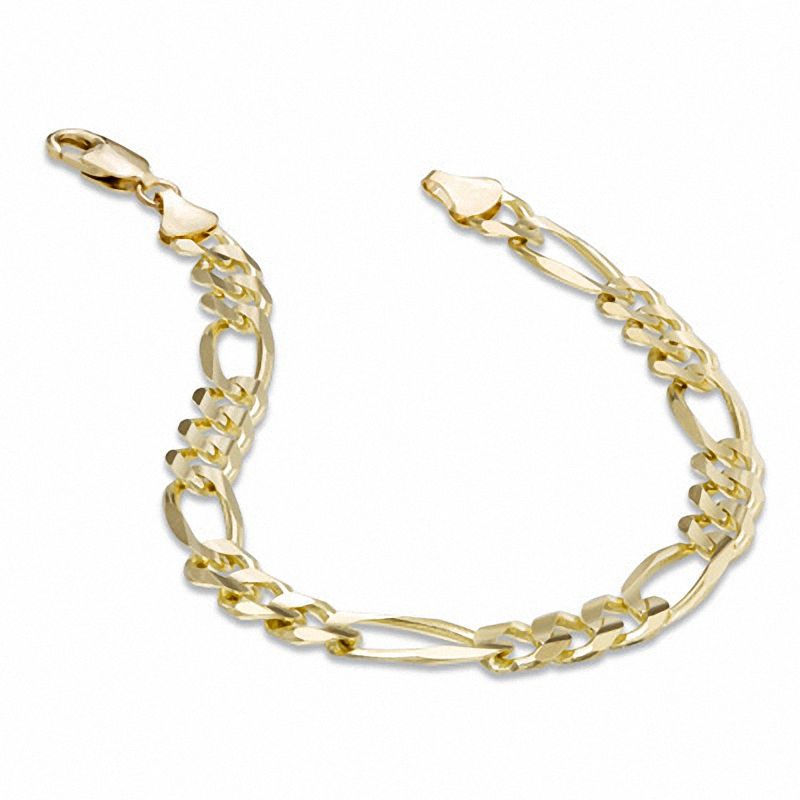 Main Image 2 of 5.0mm Figaro Chain Bracelet in 10K Gold - 8.5"