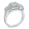 Thumbnail Image 1 of 1 CT. T.W. Diamond Cluster Three Stone Engagement Ring in 14K White Gold