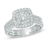 Thumbnail Image 0 of 1 CT. T.W. Diamond Double Frame Triple Row Engagement Ring in 14K White Gold