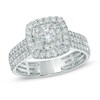 Thumbnail Image 0 of 1 CT. T.W. Diamond Double Frame Triple Row Engagement Ring in 14K White Gold