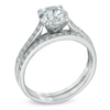 Thumbnail Image 1 of 7.0mm Lab-Created White Sapphire Fashion Ring Set in Sterling Silver