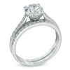 Thumbnail Image 2 of 7.0mm Lab-Created White Sapphire Fashion Ring Set in Sterling Silver