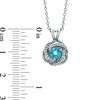 Thumbnail Image 2 of Swiss Blue Topaz and Lab-Created White Sapphire Pendant and Earrings Set in Sterling Silver