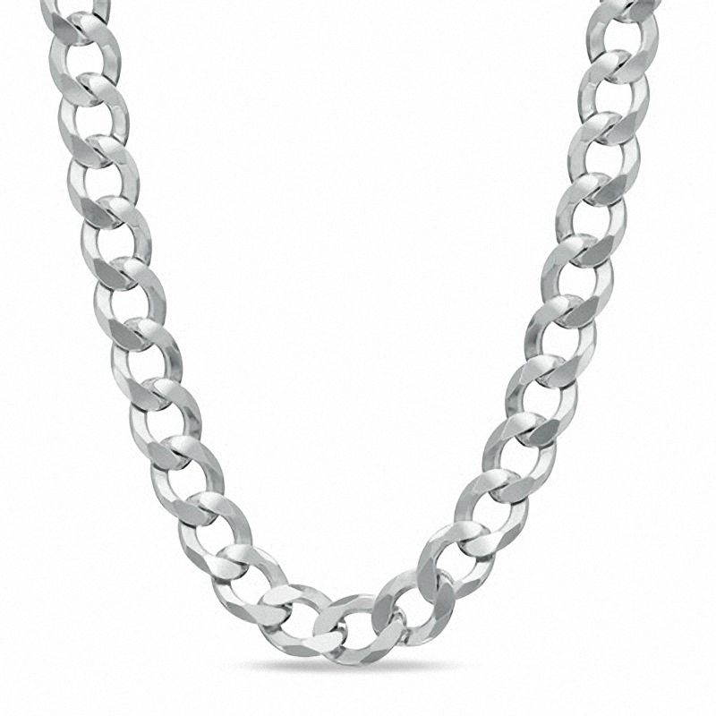 Main Image 1 of 7.0mm Curb Chain Necklace in Sterling Silver - 22"