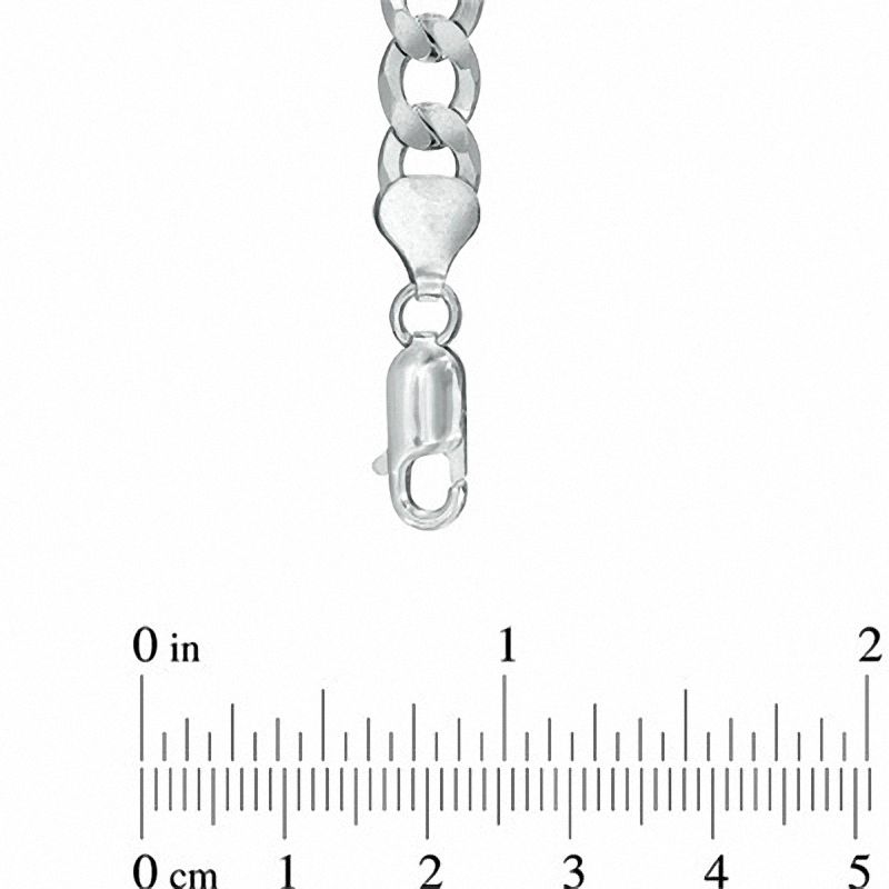 Main Image 2 of 7.0mm Curb Chain Necklace in Sterling Silver - 22"