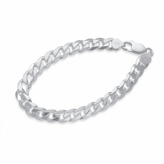 7.8mm Curb Chain Bracelet in Sterling Silver - 8.5"