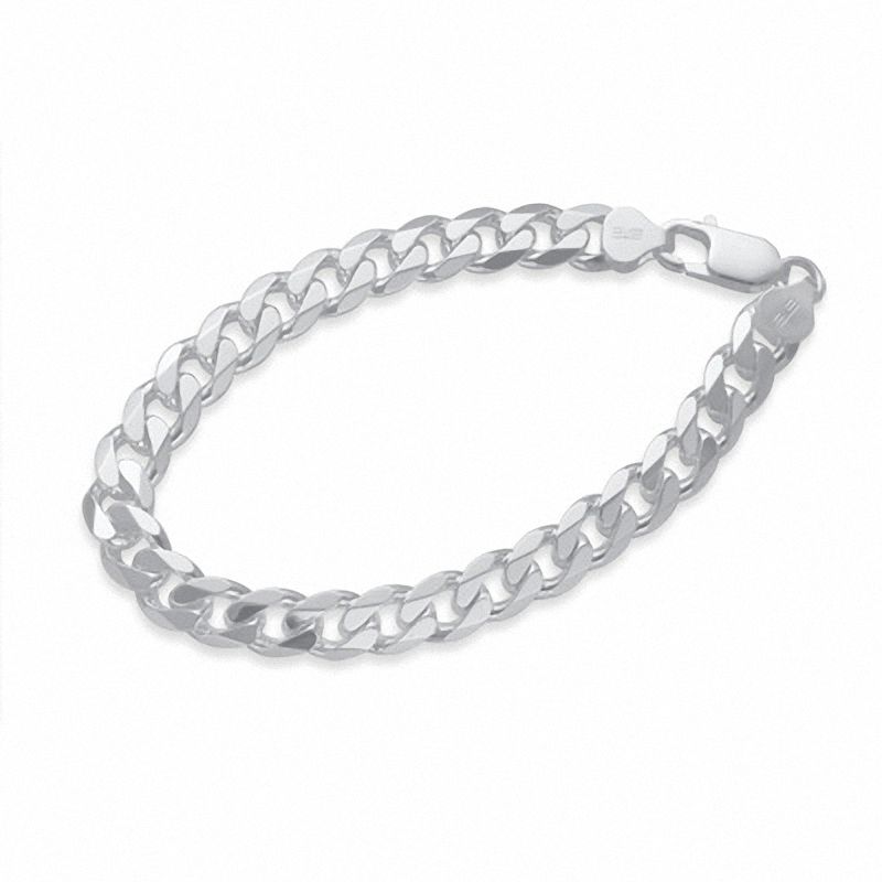 Main Image 1 of 7.8mm Curb Chain Bracelet in Sterling Silver - 8.5"