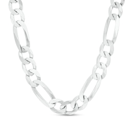 Men's 7.0mm Figaro Chain Necklace in Sterling Silver - 22&quot;