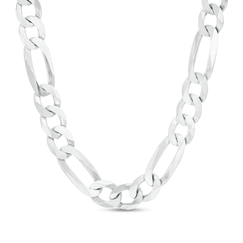 Men's 7.0mm Figaro Chain Necklace in Solid Sterling Silver - 22"