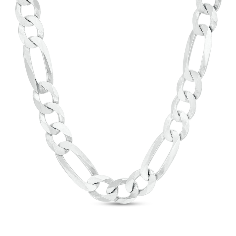 Zales Men's 7.0mm Solid Figaro Chain Necklace in Sterling Silver - 22