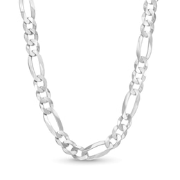 Men's 7.0mm Figaro Chain Necklace in Sterling Silver - 24&quot;